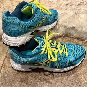 Saucony Oasis 2 Women's Running Sneakers Shoes Teal Neon Yellow 9
